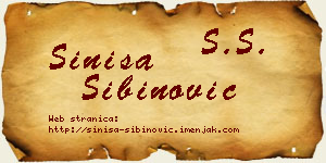 Siniša Sibinović vizit kartica